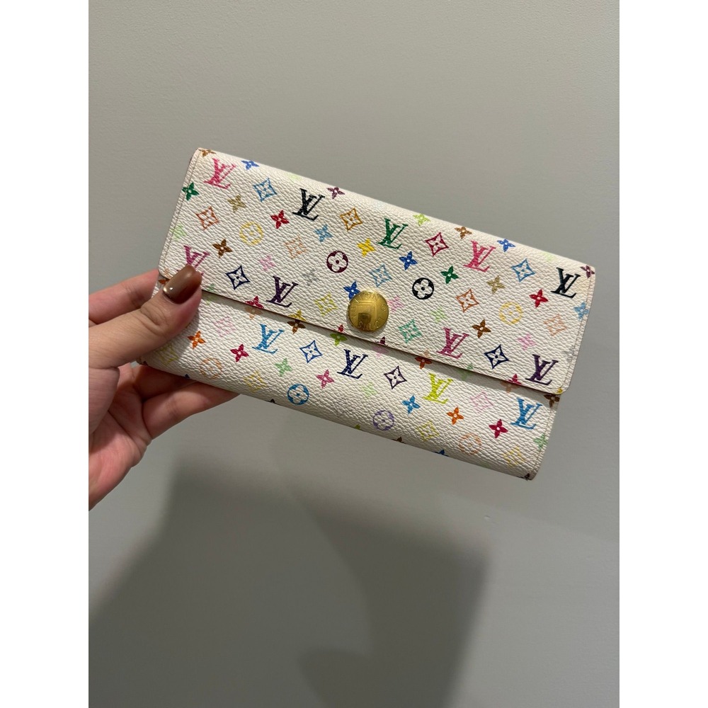 90 - Louis Vuitton Monogram Murakami Multicolore Sarah Wallet